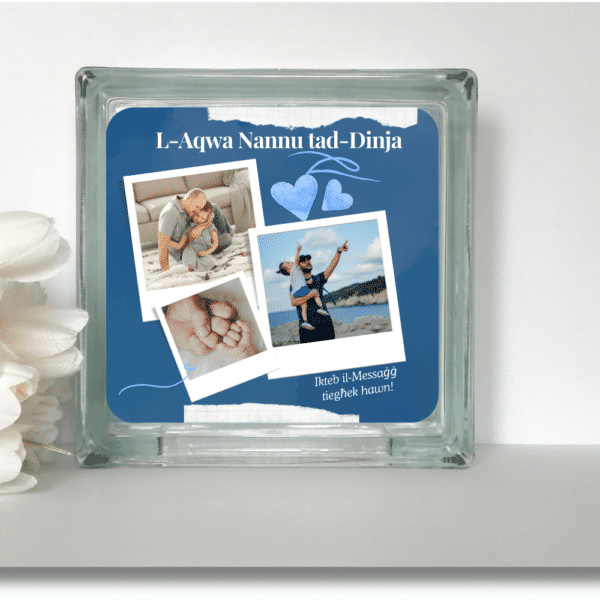 L-Aqwa Nannu - Personalised Glass Block