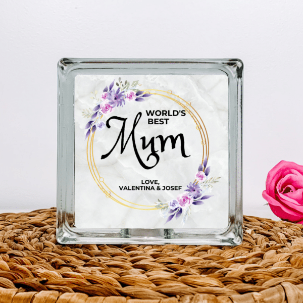 World's Best Mother - Personalised Glass Block