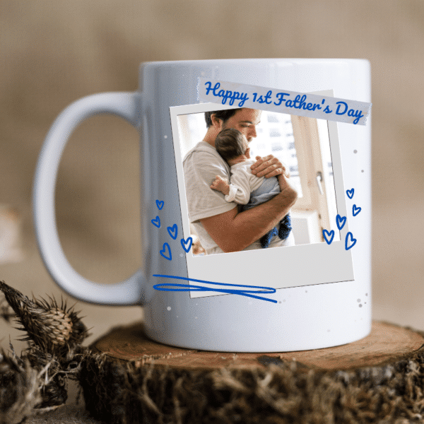 Photo with Blue Hearts - Personalised Mug