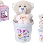 Mum Plush Bear In Ceramic Flowerpot