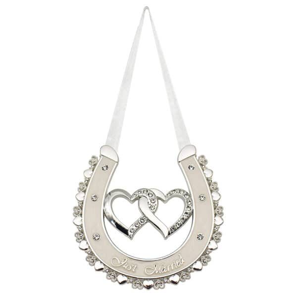 Double Hearts - Silver Plated Horse Shoe Lucky Charm