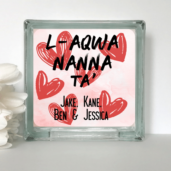 L-Aqwa Nanna - Personalised Glass Block