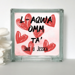 L-Aqwa Omm - Personalised Glass Block