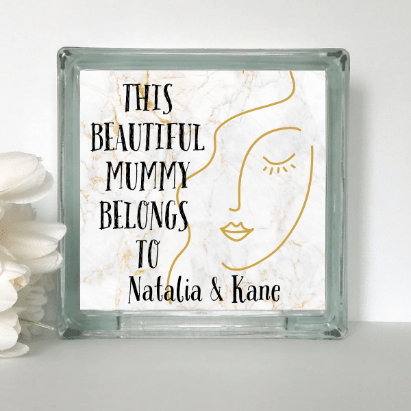 Beautiful Mummy - Personalised Glass Block