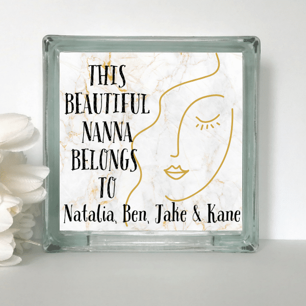 Beautiful Nanna - Personalised Glass Block
