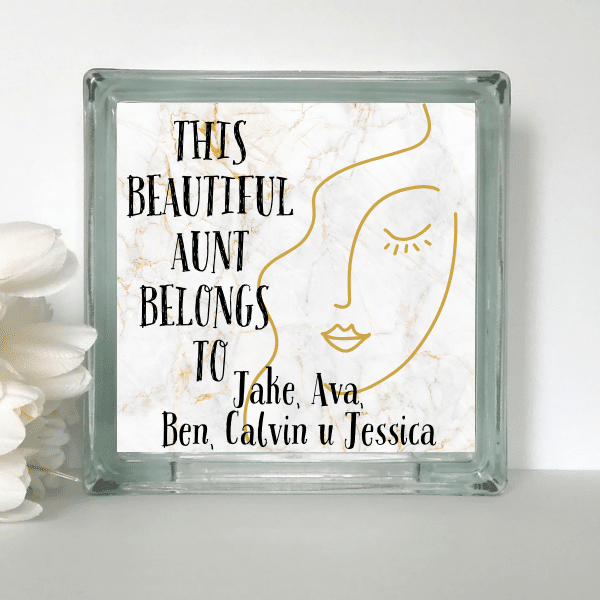 Beautiful Zija - Personalised Glass Block