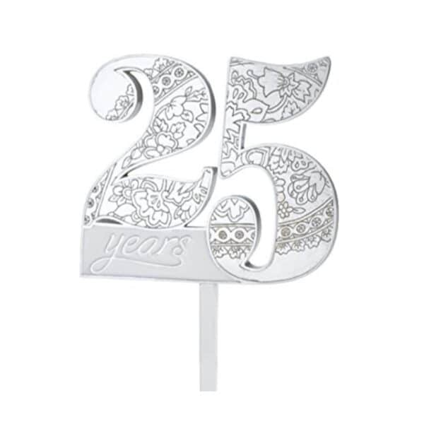 25th Anniversary Cake Topper