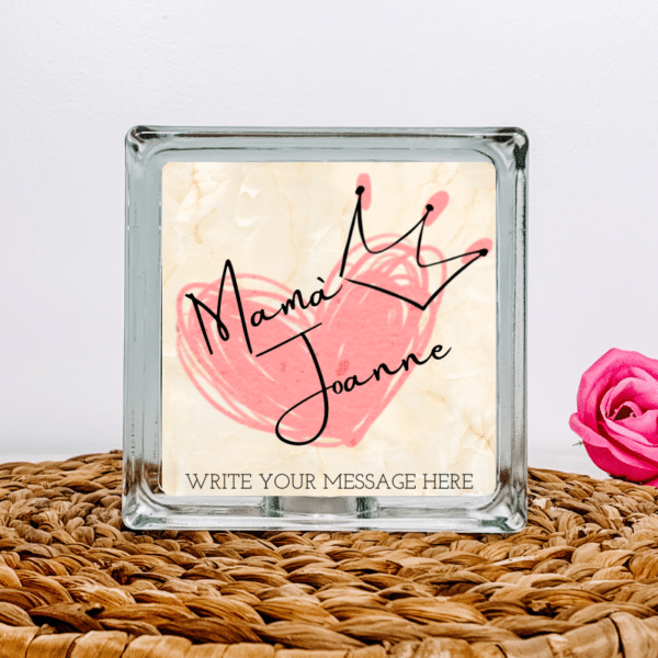 Crowned Mama - Personalised Glass Block