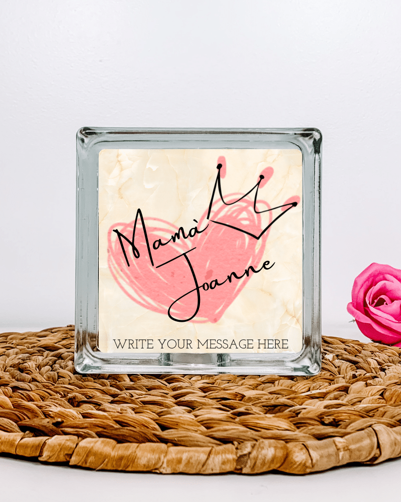26.png Crowned Mama - Personalised Glass Block - Image 1