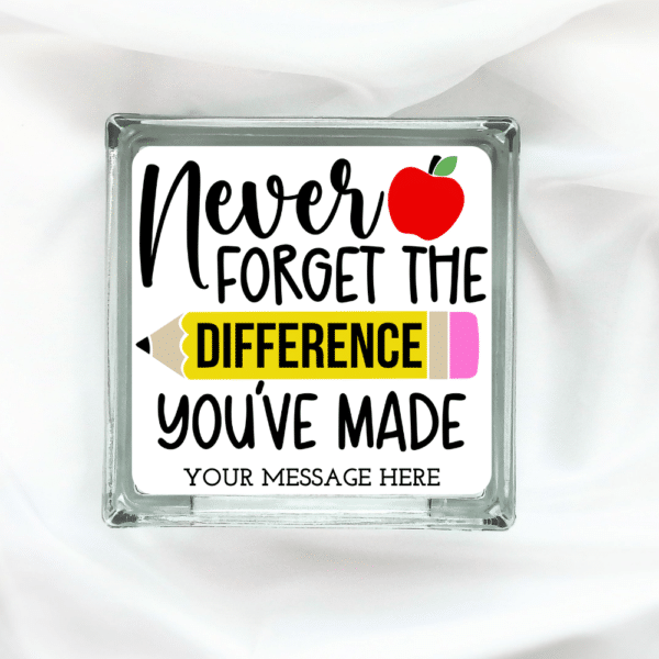 Never Forget... - Personalised Glass Block