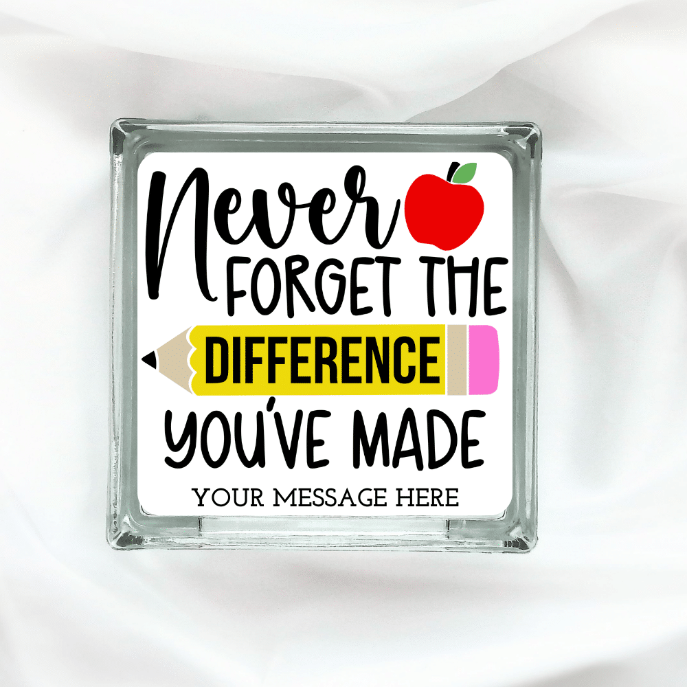 GB-NEVERFORGET.png Never Forget... - Personalised Glass Block - Image 1