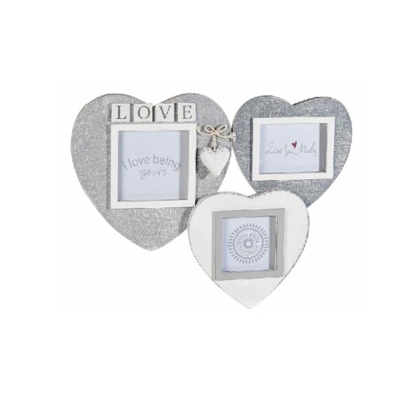 3 Heart Wooden Photo Frame