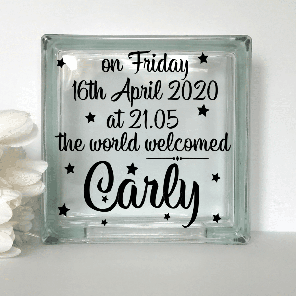 Welcome Baby - Glass Block