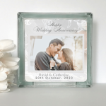 Wedding Anniversary - Personalised Photo Glass Block