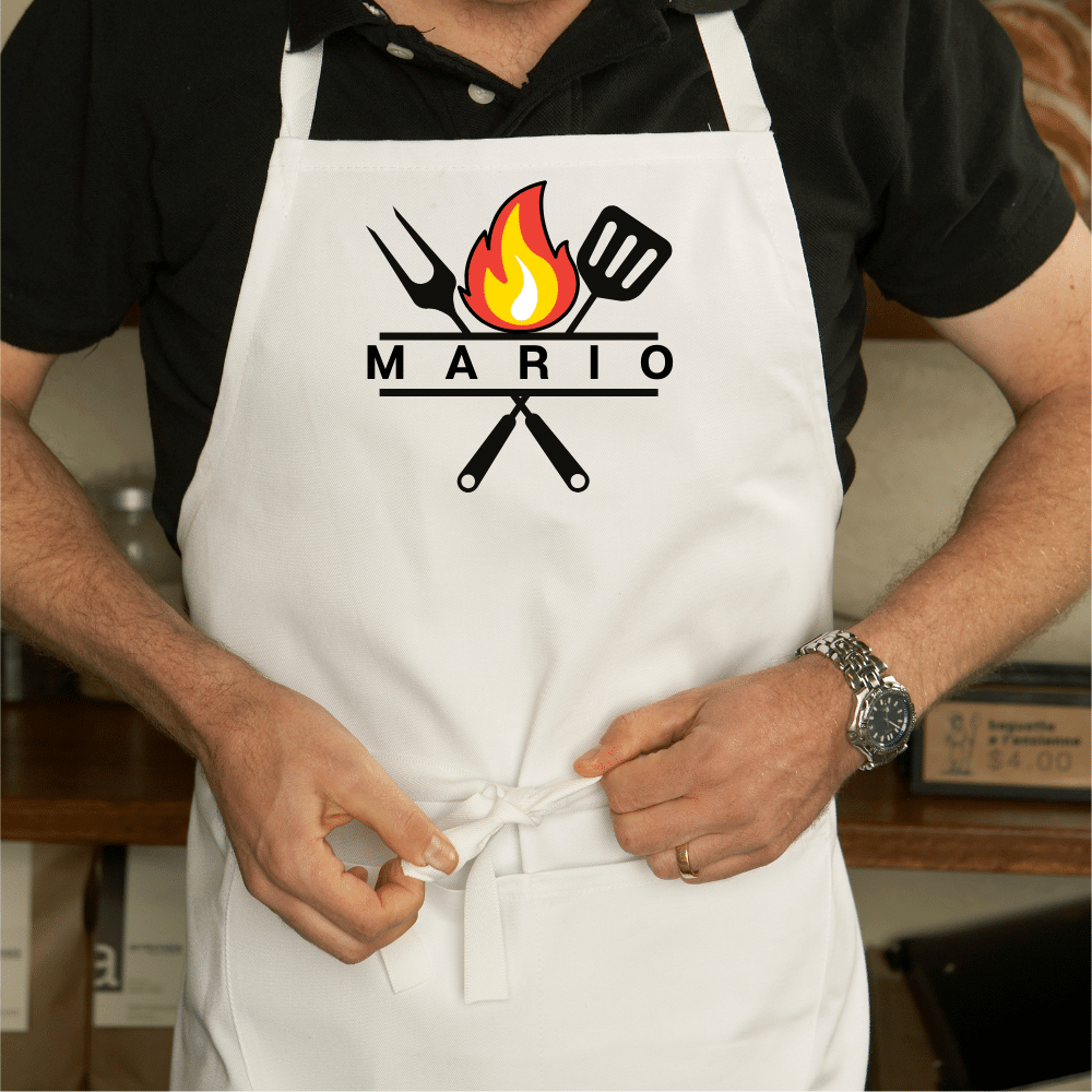 171.png Utensils & Name - Personalised Apron - Image 1