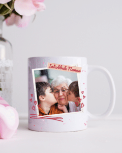 Photo with Red Hearts - Personalised Mug - Image 2