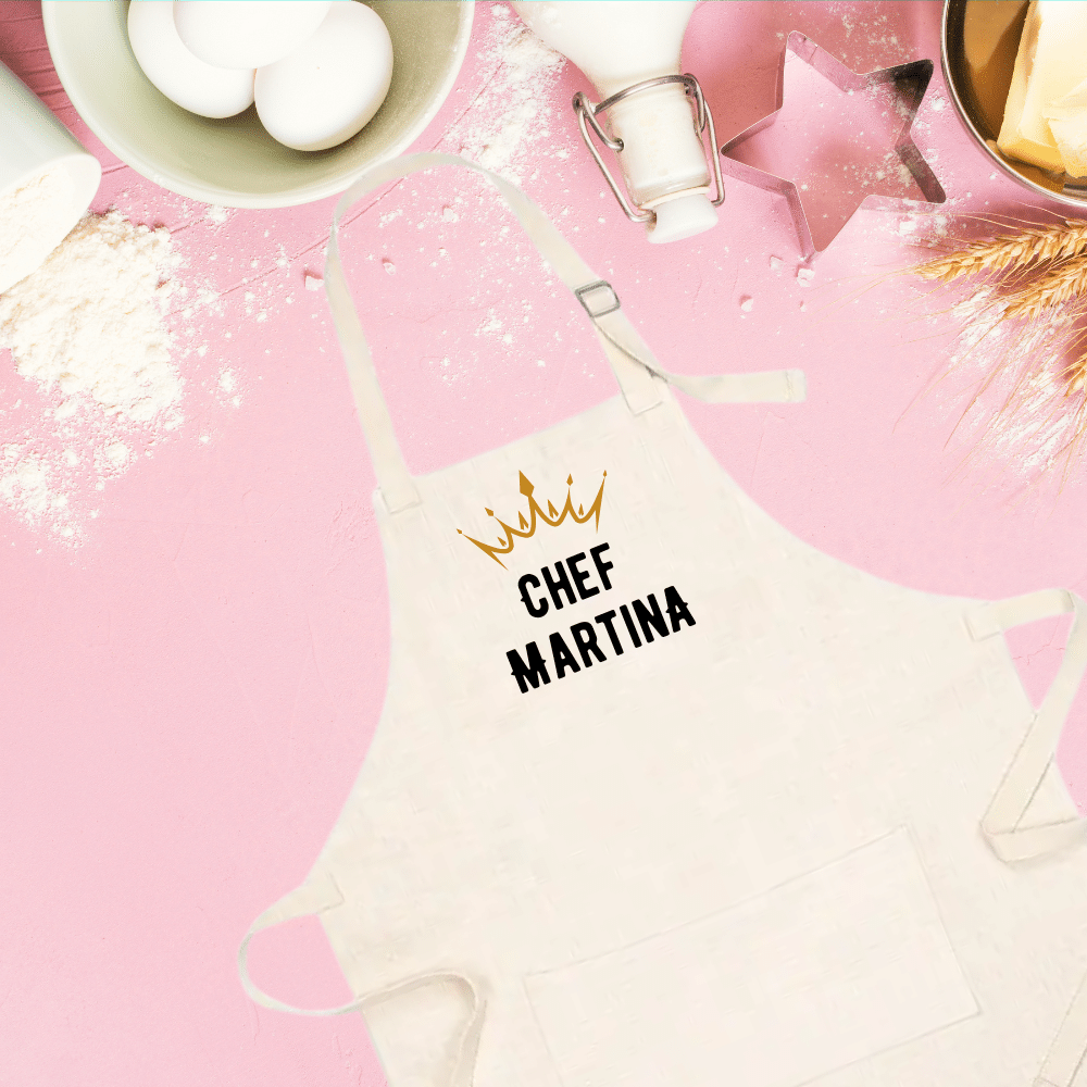 34.png Crowned Chef... - Personalised Apron - Image 1