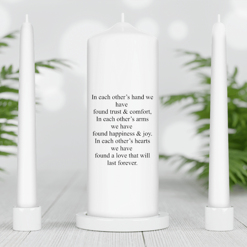 Personalised English Unity Candle Set - Ivory Candles - Image 14