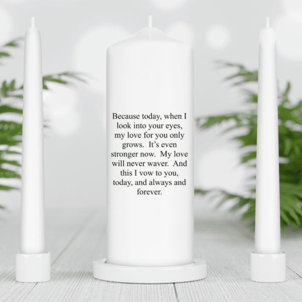 Personalised English Unity Candle Set - White Candles - Image 6