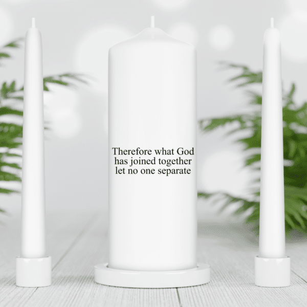 Personalised English Unity Candle Set - White Candles - Image 7