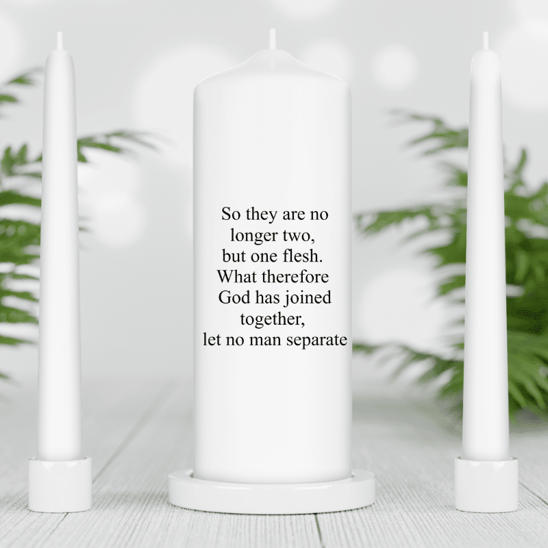Personalised English Unity Candle Set - Ivory Candles - Image 5