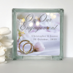 On Our Engagement - Personalised Glass Block