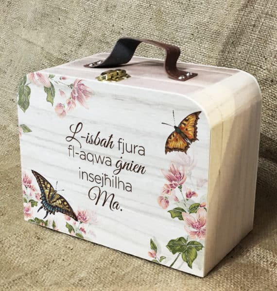 L-Isbaħ Fjura… Ma - Wooden Suitcase Box