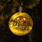 Personalised with Font Name Michelle - 8cm Light Up Bauble