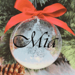 Personalised with Font Name Mia - 10cm Acrylic Bauble