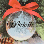 Personalised with Font Name Michelle - 10cm Acrylic Bauble