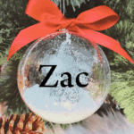 Personalised with Font Name Zac - 10cm Acrylic Bauble