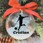 Personalised with Name Footballer - 10cm Acrylic Bauble