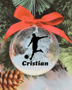 Personalised with Name Footballer - 10cm Acrylic Bauble