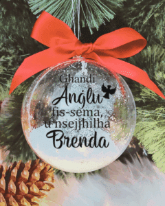 Personalised Għandi Anġlu u Nsejjħilha... - 10cm Acrylic Bauble