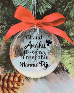 Personalised Għandi Anġlu u Nsejjaħlu.. - 10cm Acrylic Bauble