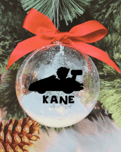 Personalised with Name Racer - 10cm Acrylic Bauble