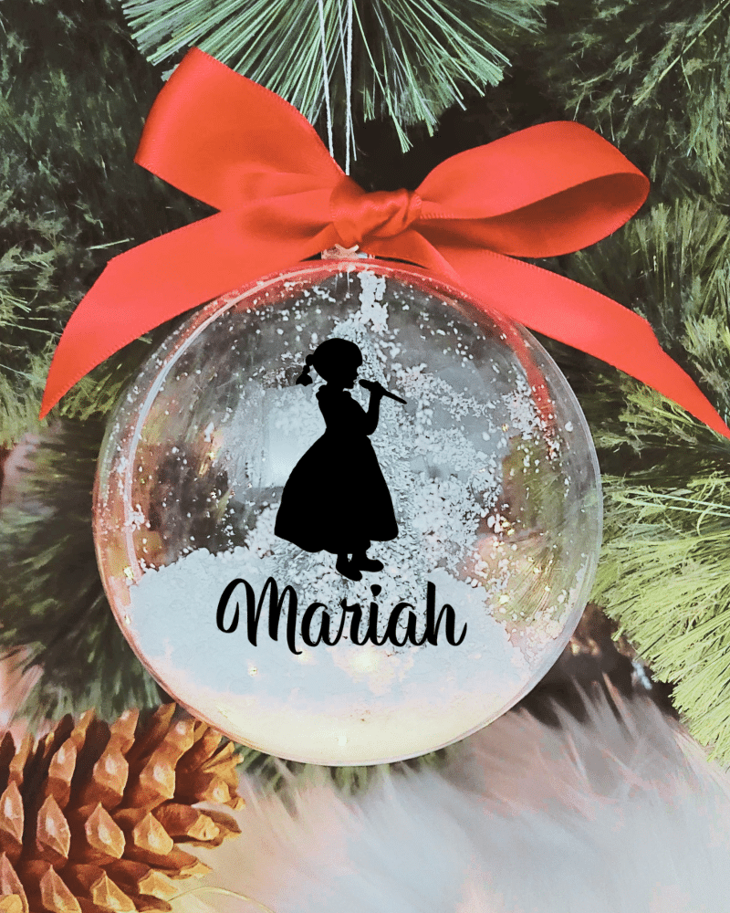 ACRBBLSSINGERNAME.png Personalised with Name Singer - 10cm Acrylic Bauble - Image 1