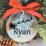 Personalised Sleigh with Name - 10cm Acrylic Bauble