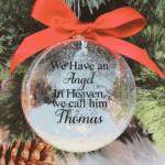 Personalised We Have An Angel We Call Him... - 10cm Acrylic Bauble