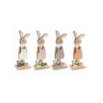 Standing Wooden Bunny With Flowers