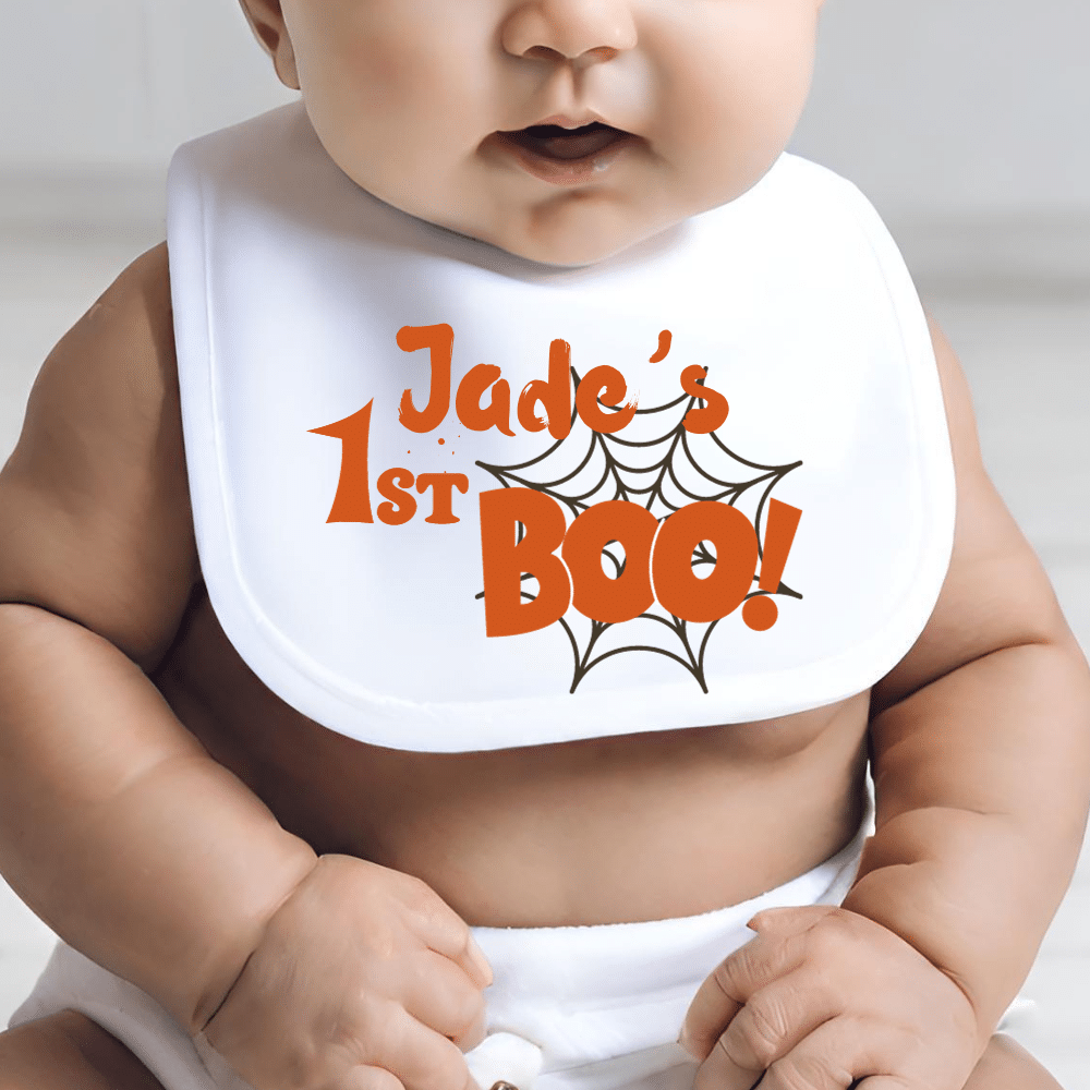 14.png Cobweb - Personalised Halloween Bib - Image 1