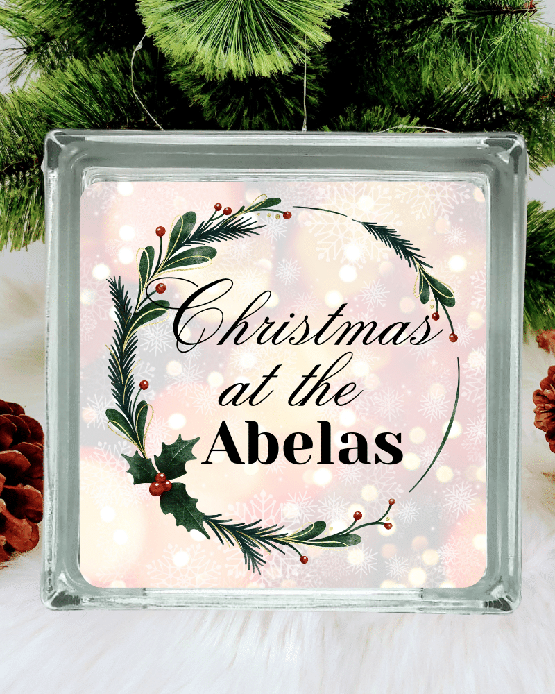 29.png Christmas at the... - Personalised Glass Block - Image 1