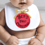 Red Bauble - Personalised Christmas Bib