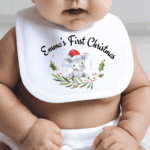 Baby Elephant - Personalised Christmas Bib
