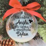 Personalised Għandna Anġlu u Nsejjħulu.. - 10cm Acrylic Bauble