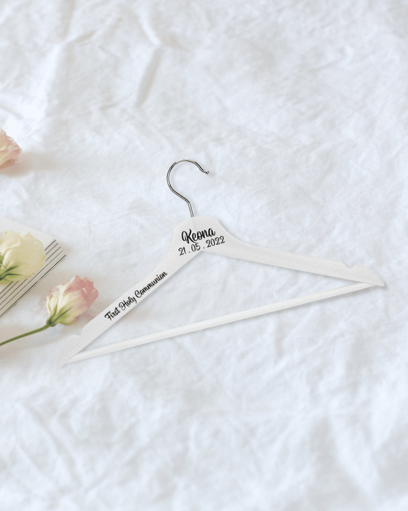 COMMUNIONHANGER.png Holy Communion - White Personalised Hanger - Image 1