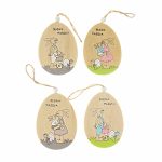 Wooden Easter Egg Hanging Decorations