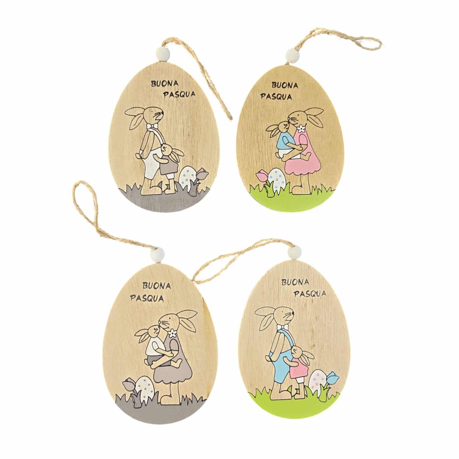 EASTER_8.jpg Wooden Easter Egg Hanging Decorations - Image 1