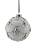 White Chandelier  - Glass Patterned Bauble