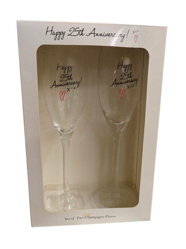 Happy 25th Anniversary - Champagne Flutes